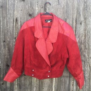 Vintage Women's Red Leather Jacket